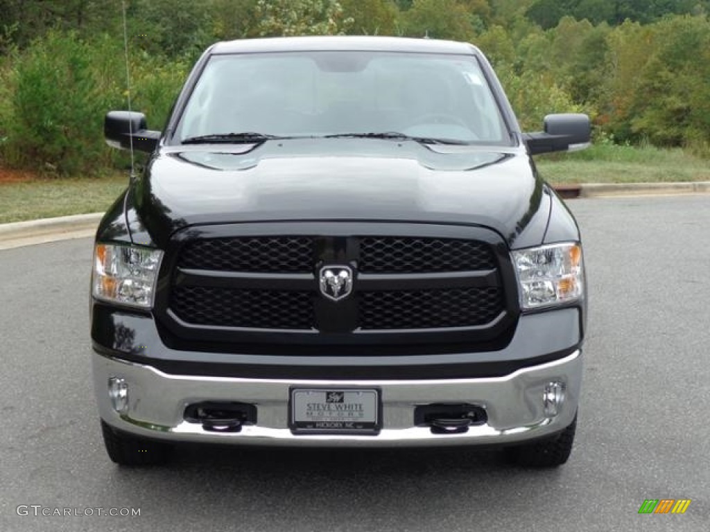 2016 1500 Outdoorsman Quad Cab 4x4 - Brilliant Black Crystal Pearl / Black/Diesel Gray photo #3