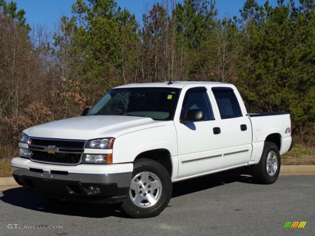 Summit White 2006 Chevrolet Silverado 1500 LT Crew Cab 4x4 Exterior Photo #111264512