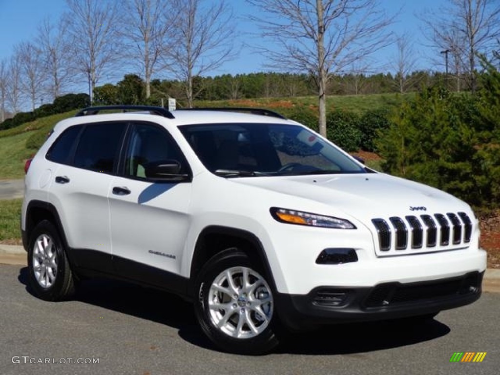 2016 Cherokee Sport 4x4 - Bright White / Black/Light Frost Beige photo #4