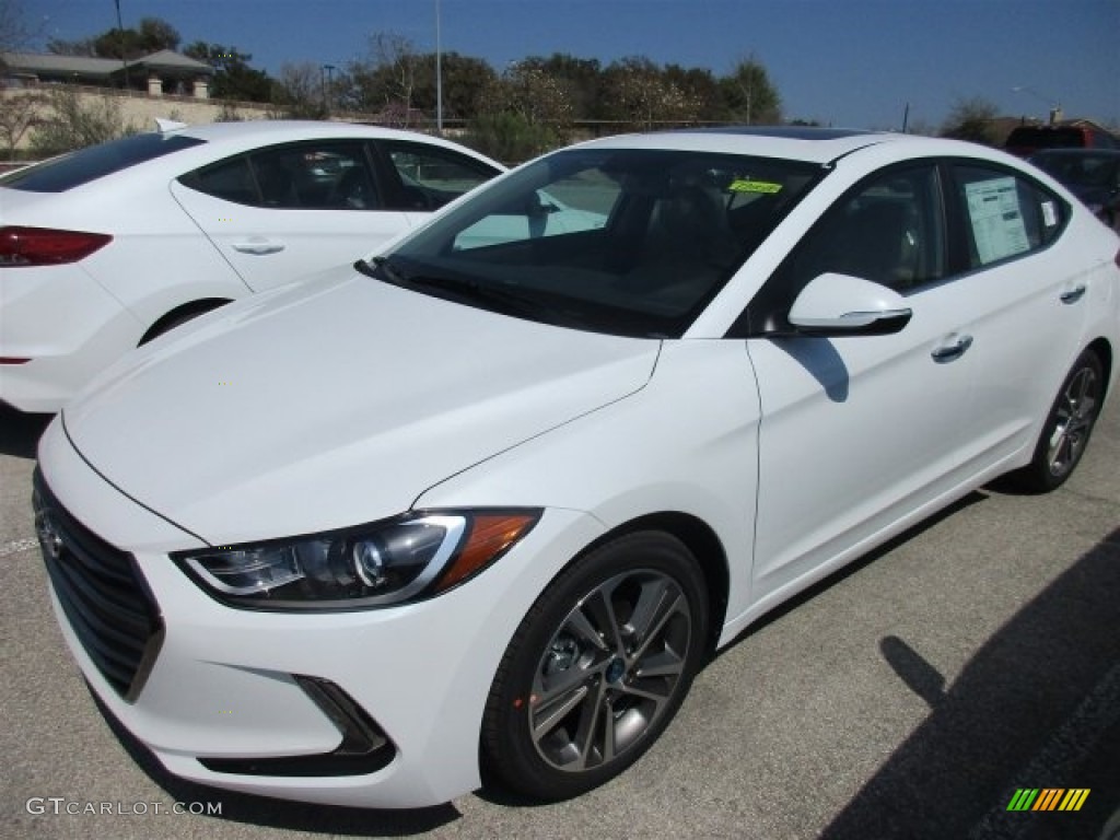 2017 Elantra Limited - White / Beige photo #2