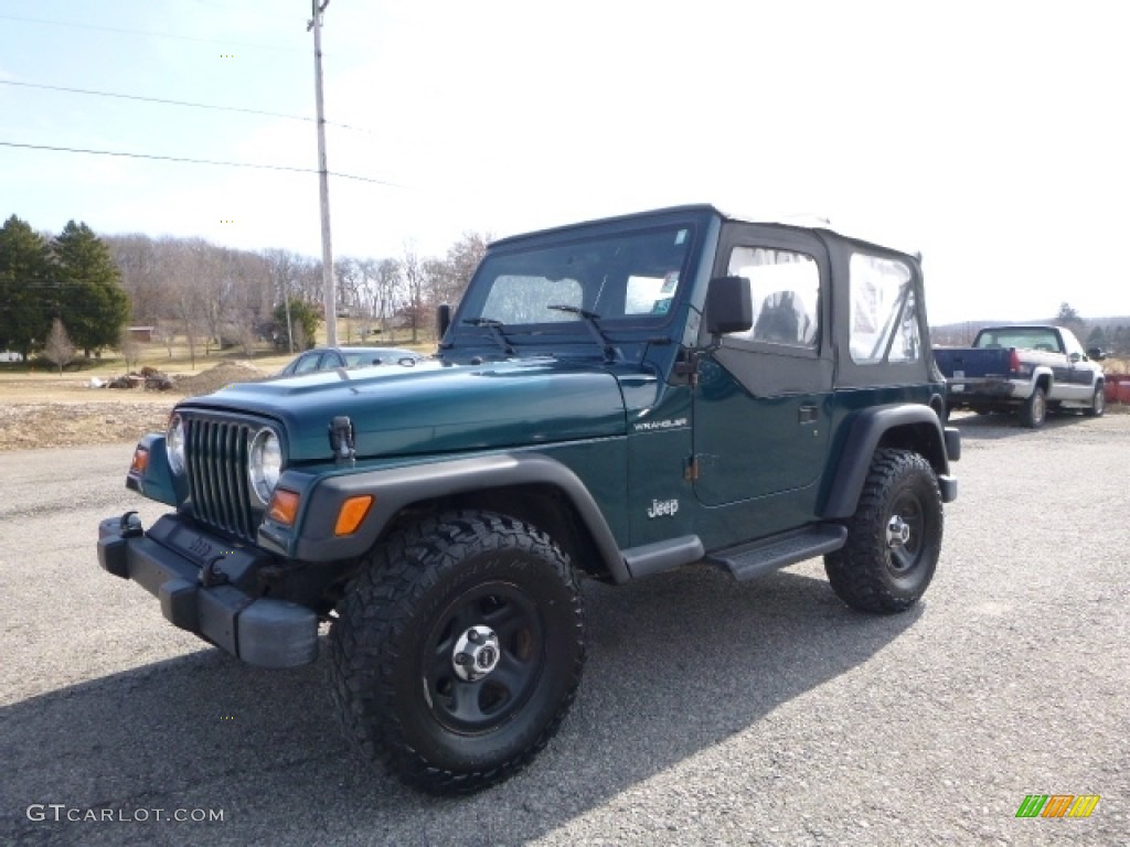 1998 Wrangler SE 4x4 - Emerald Green Pearl / Mist Grey photo #1