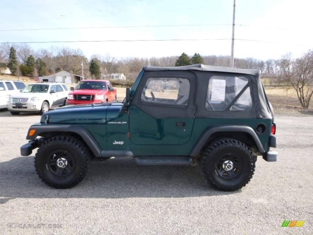 1998 Wrangler SE 4x4 - Emerald Green Pearl / Mist Grey photo #3