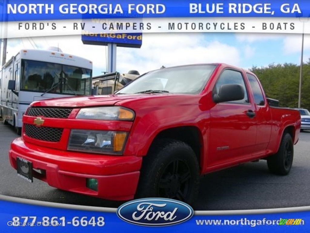 2004 Colorado LS Extended Cab - Victory Red / Sport Pewter photo #1
