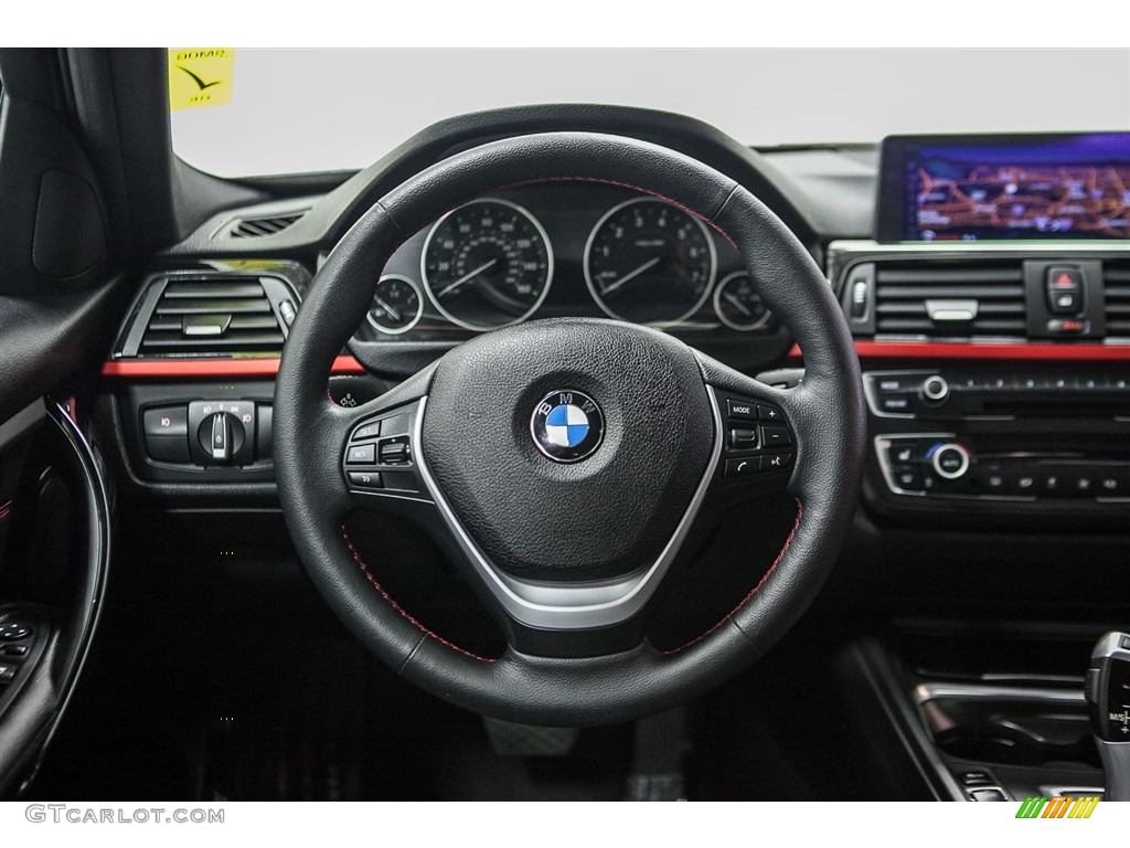 2013 BMW 3 Series 328i xDrive Sedan Black Steering Wheel Photo #111290869