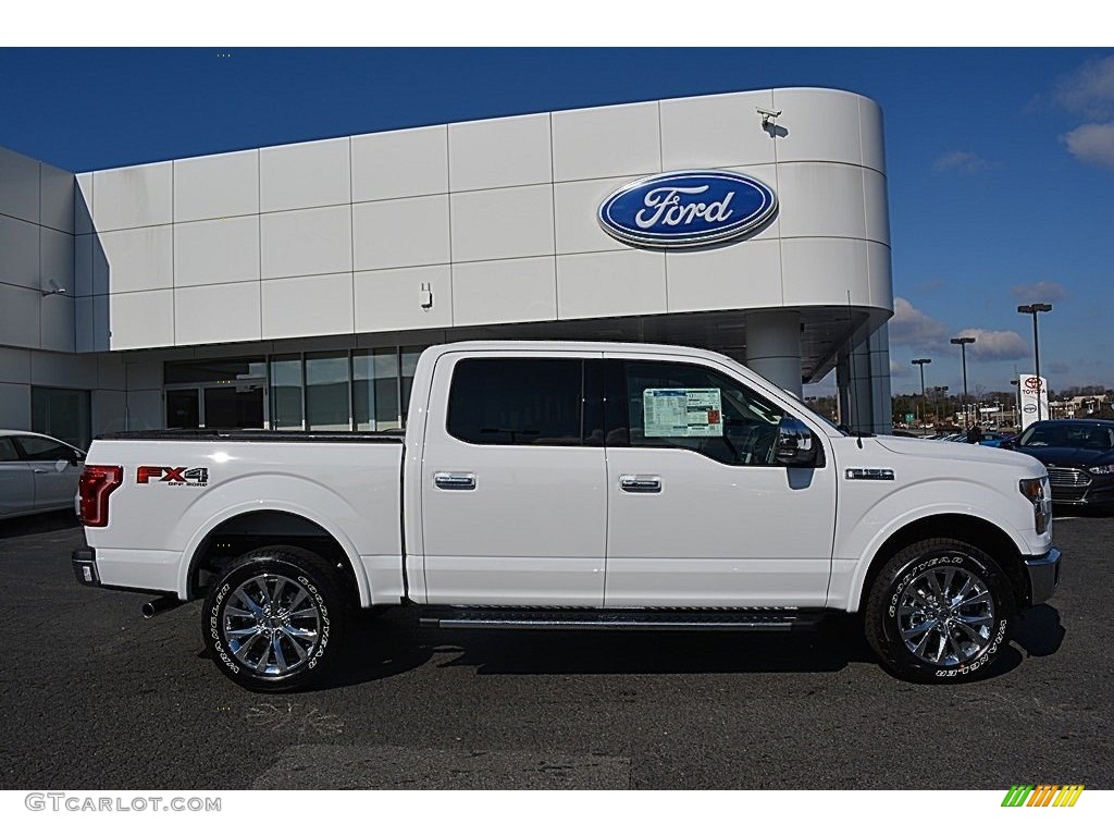 2016 F150 Lariat SuperCrew 4x4 - Oxford White / Medium Light Camel photo #2