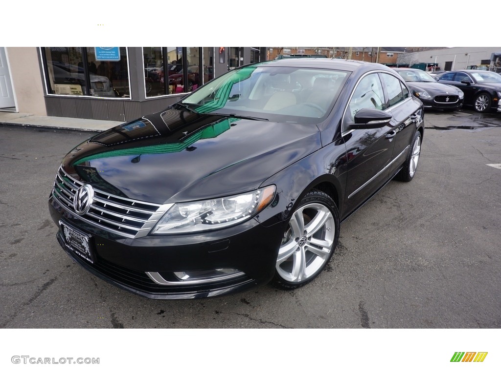 2013 CC Sport Plus - Deep Black Metallic / Desert Beige/Black photo #1