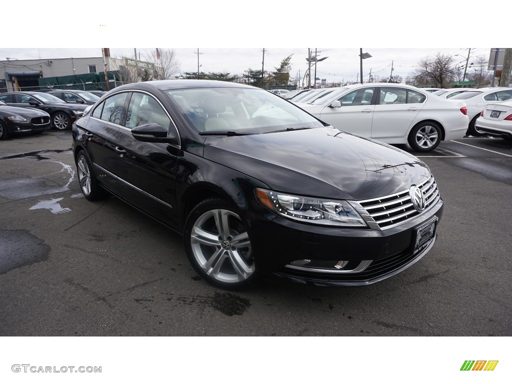 2013 CC Sport Plus - Deep Black Metallic / Desert Beige/Black photo #2