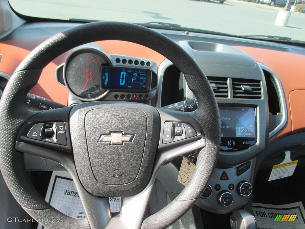 2016 Chevrolet Sonic LT Hatchback Jet Black/Brick Dashboard Photo #111296068