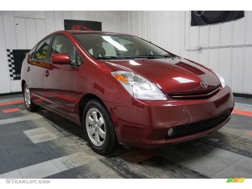 2005 Prius Hybrid - Salsa Red Pearl / Ivory/Brown photo #5