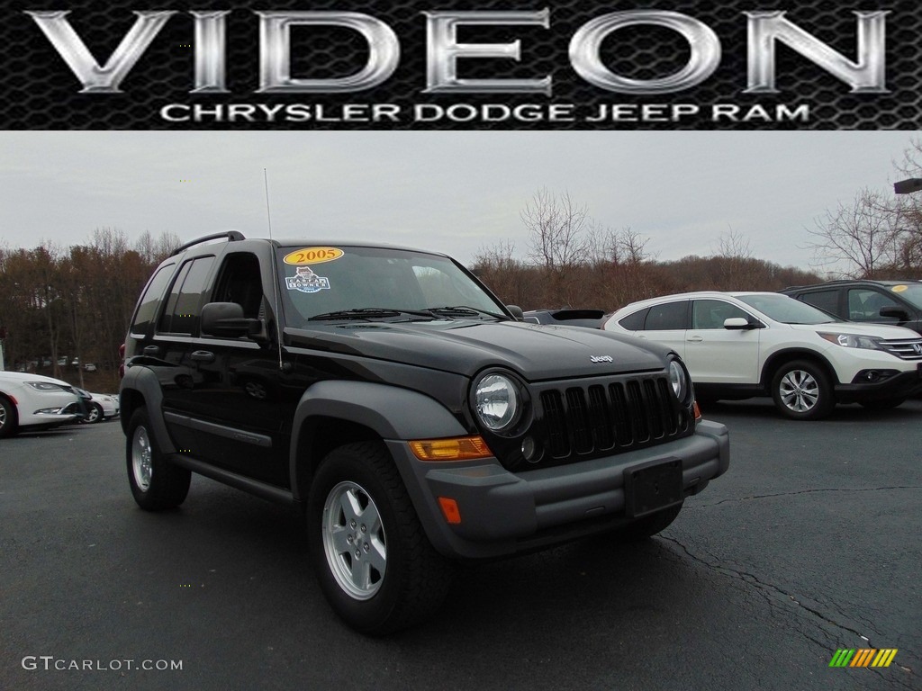 2005 Liberty Sport 4x4 - Black Clearcoat / Medium Slate Gray photo #1