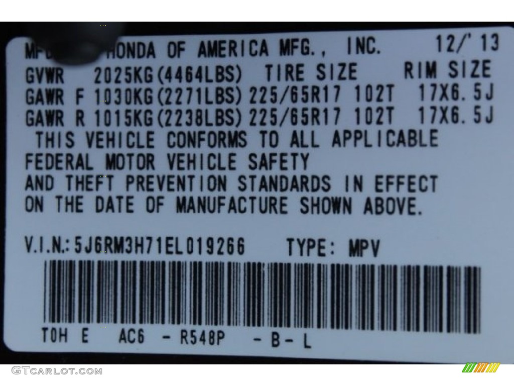 2014 CR-V EX-L - Basque Red Pearl II / Gray photo #38