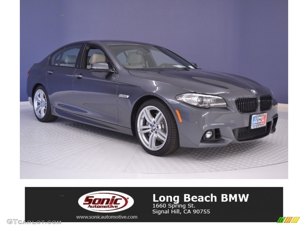 2016 5 Series 535i Sedan - Mineral Grey Metallic / Ivory White photo #1