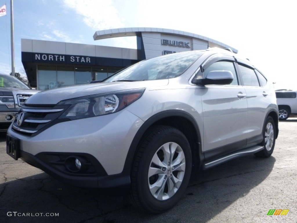 2014 CR-V EX-L AWD - Alabaster Silver Metallic / Gray photo #2