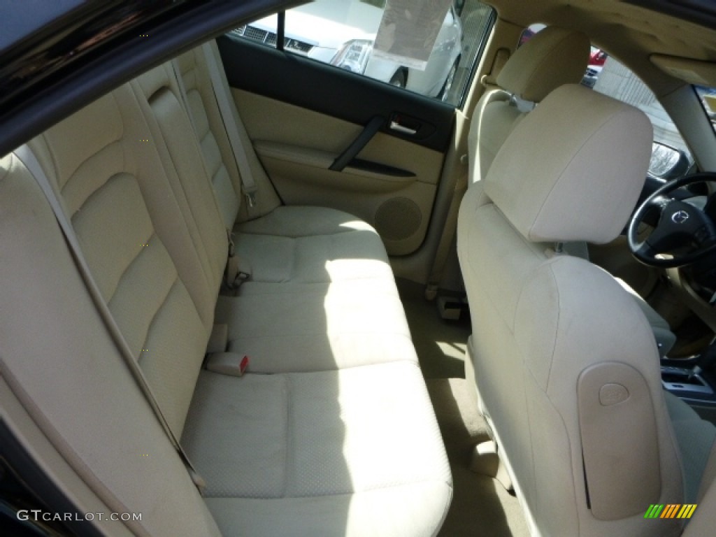 2007 MAZDA6 s Sport Sedan - Onyx Black / Beige photo #4