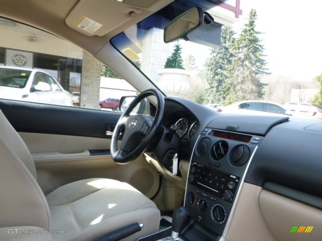 2007 MAZDA6 s Sport Sedan - Onyx Black / Beige photo #6