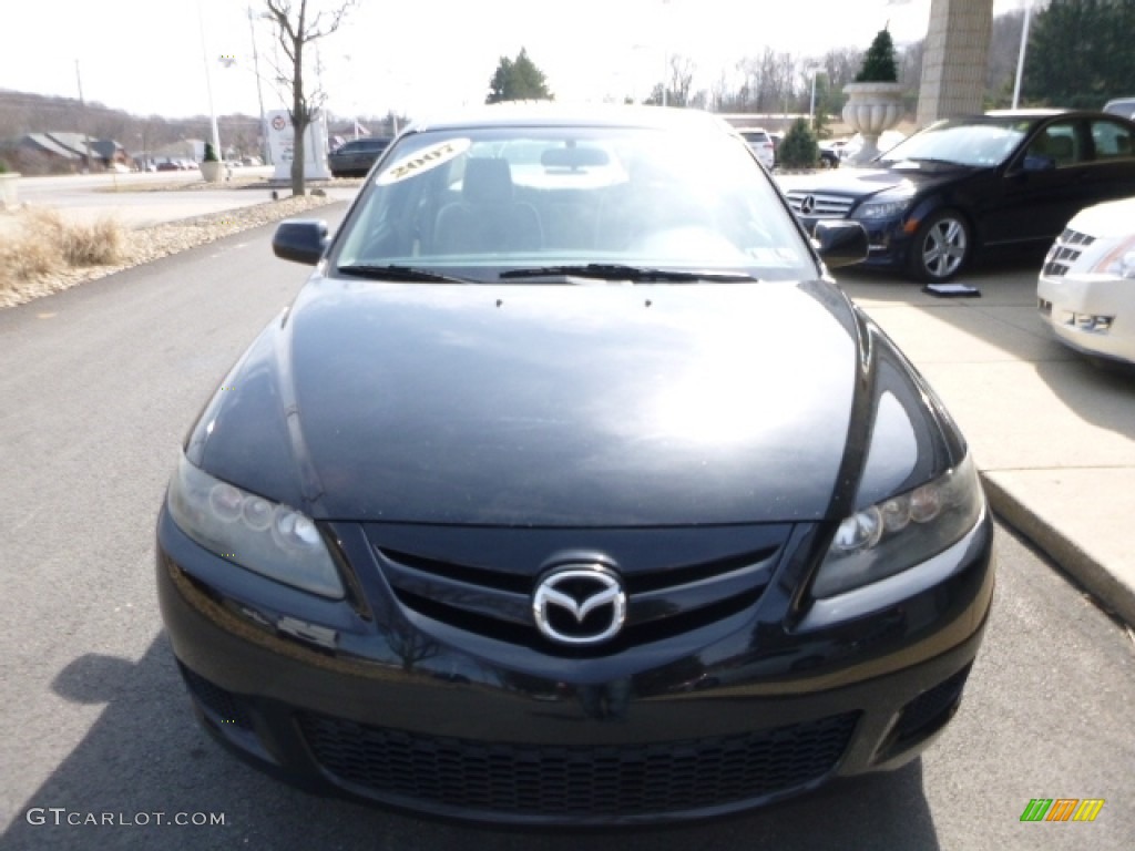 2007 MAZDA6 s Sport Sedan - Onyx Black / Beige photo #8