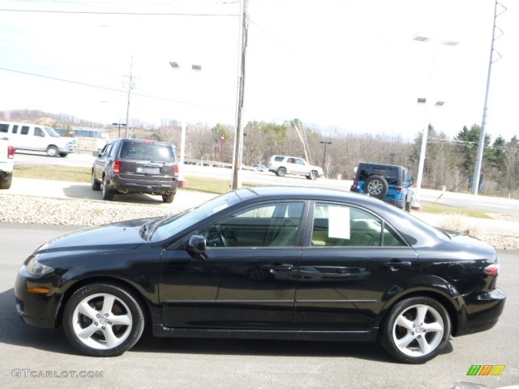 2007 MAZDA6 s Sport Sedan - Onyx Black / Beige photo #10