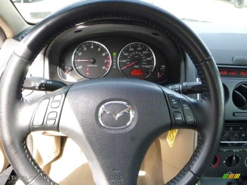 2007 MAZDA6 s Sport Sedan - Onyx Black / Beige photo #20