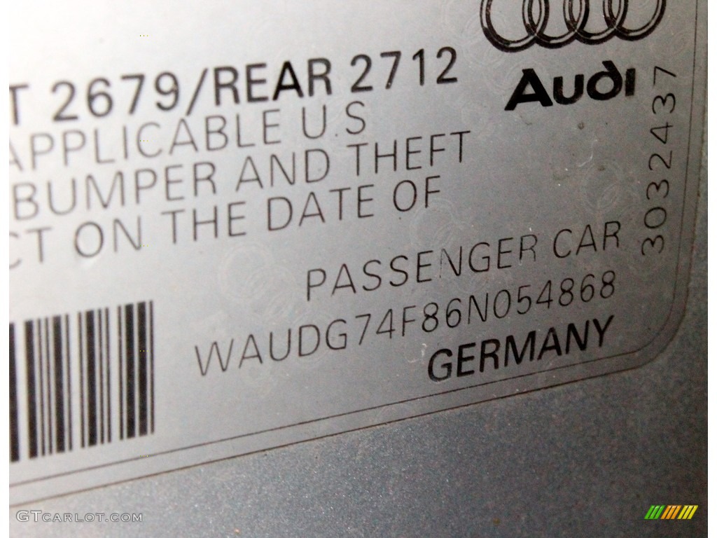 2006 A6 3.2 quattro Sedan - Light Silver Metallic / Platinum photo #46