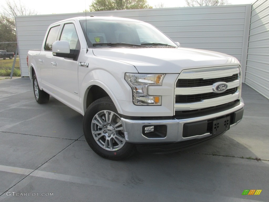 2016 F150 Lariat SuperCrew - White Platinum / Black photo #2