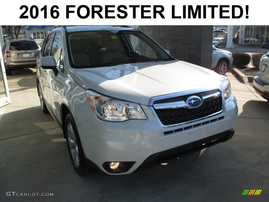 2016 Forester 2.5i Limited - Crystal White Pearl / Gray photo #1