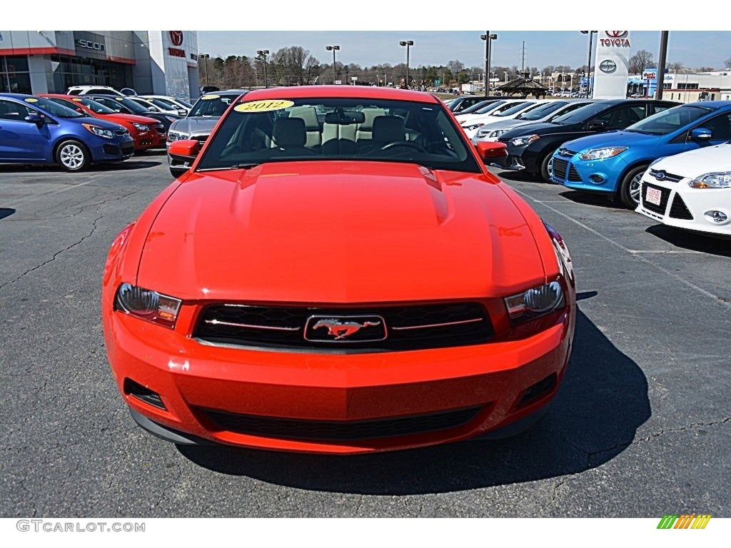 2012 Mustang V6 Premium Coupe - Race Red / Stone photo #8