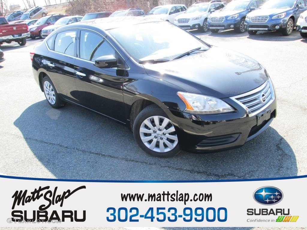 2014 Sentra SV - Super Black / Charcoal photo #1