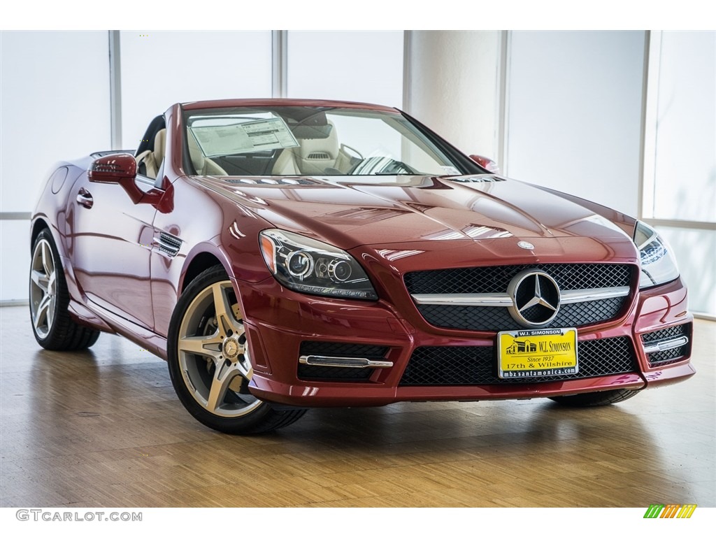 2016 SLK 300 Roadster - designo Cardinal Red Metallic / Sahara Beige photo #12