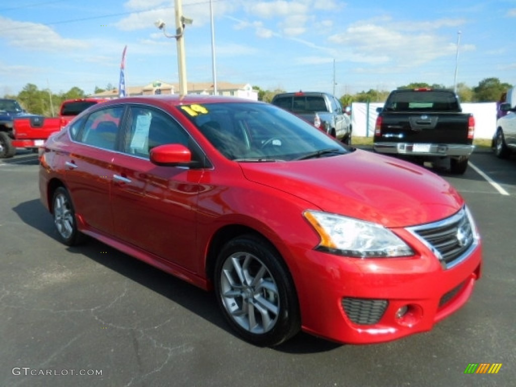 2014 Sentra S - Red Brick / Charcoal photo #10