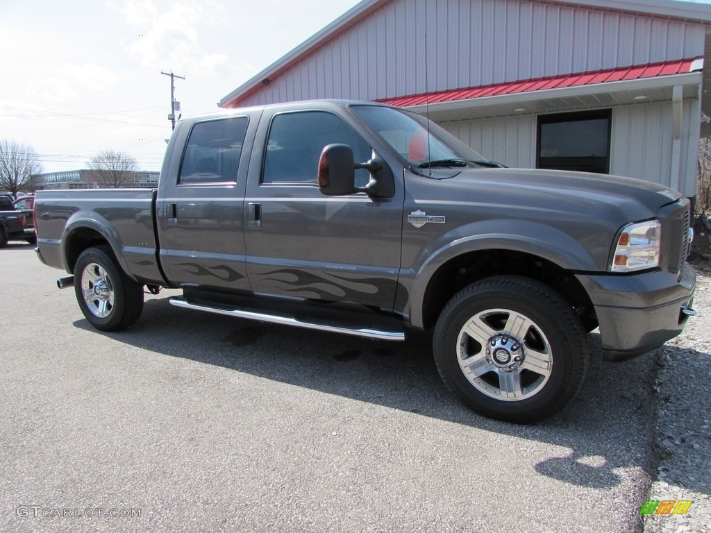 2006 F250 Super Duty Harley Davidson Crew Cab 4x4 - Dark Shadow Gray Metallic / Black photo #7
