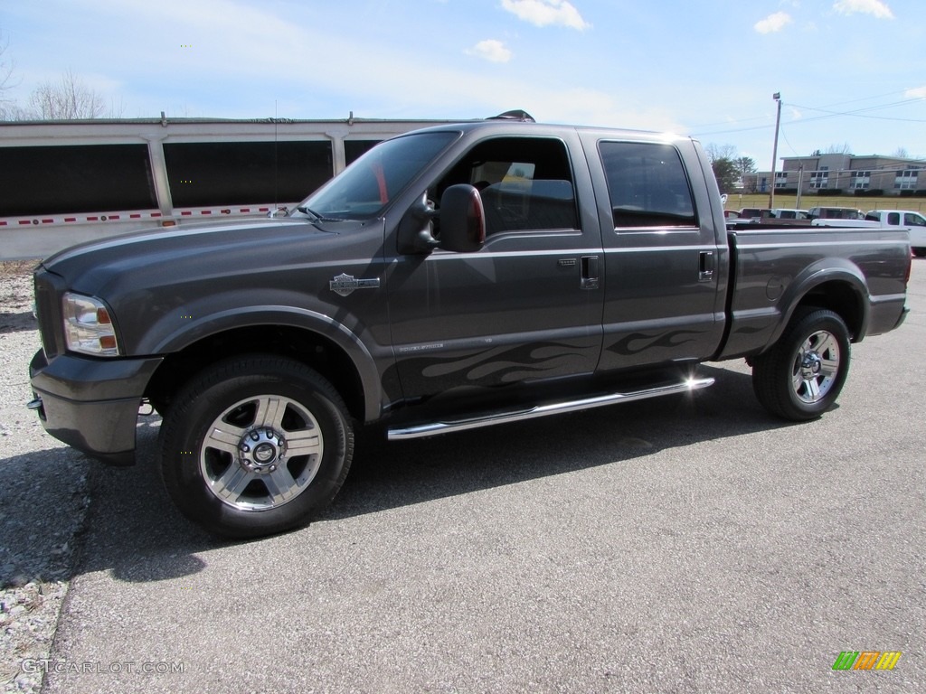 2006 F250 Super Duty Harley Davidson Crew Cab 4x4 - Dark Shadow Gray Metallic / Black photo #8