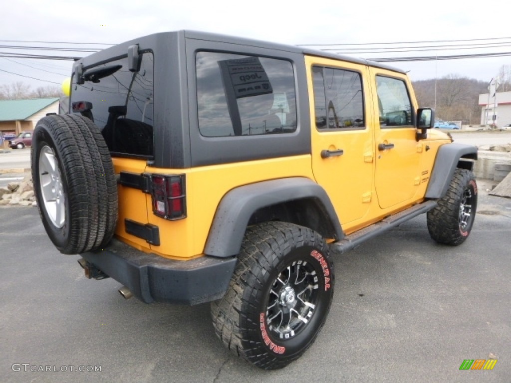 2012 Wrangler Unlimited Sport 4x4 - Dozer Yellow / Black photo #7