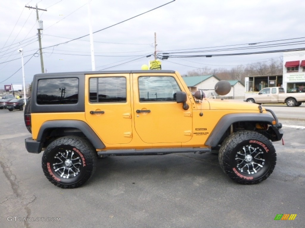 2012 Wrangler Unlimited Sport 4x4 - Dozer Yellow / Black photo #8