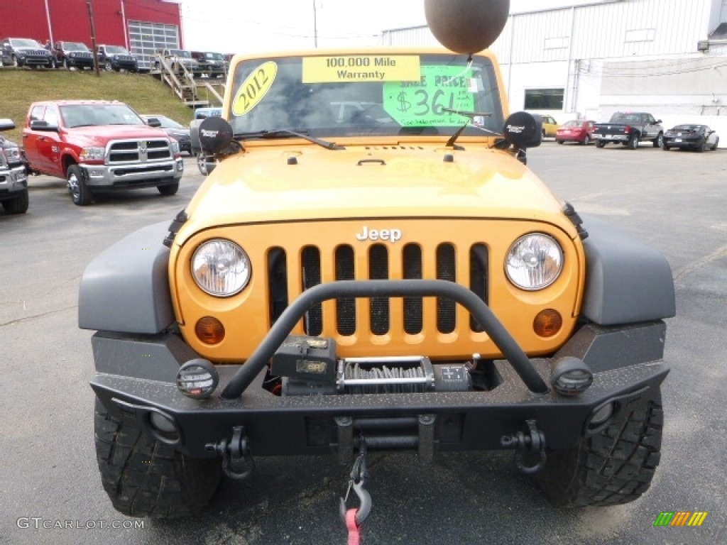 2012 Wrangler Unlimited Sport 4x4 - Dozer Yellow / Black photo #12