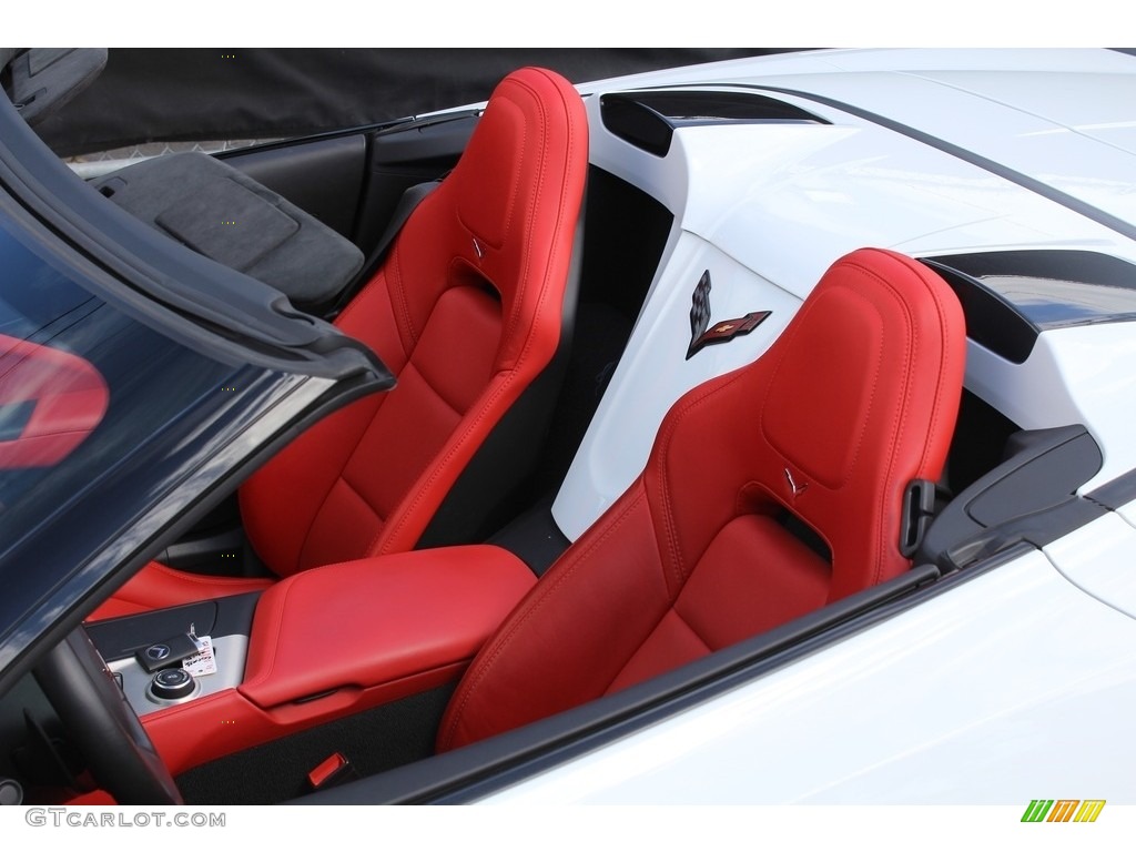 2015 Corvette Stingray Convertible Z51 - Arctic White / Adrenaline Red photo #9