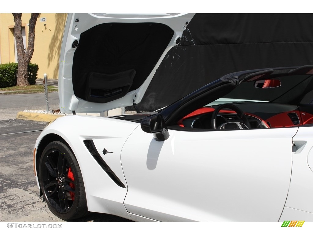 2015 Corvette Stingray Convertible Z51 - Arctic White / Adrenaline Red photo #22