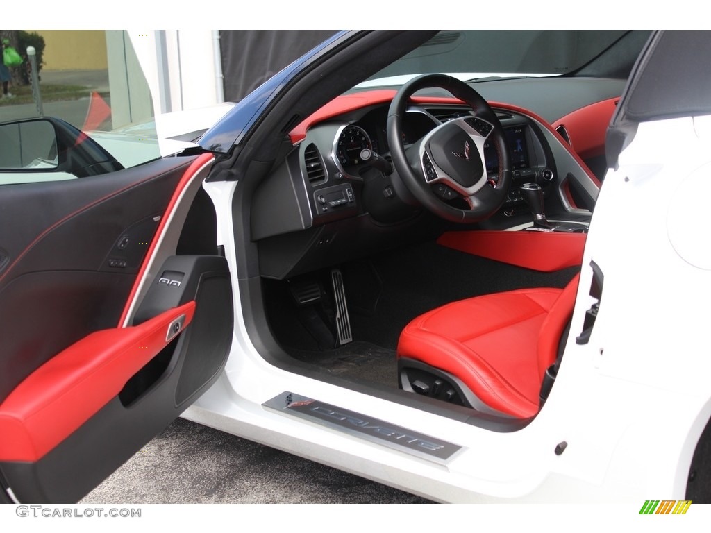 2015 Corvette Stingray Convertible Z51 - Arctic White / Adrenaline Red photo #48