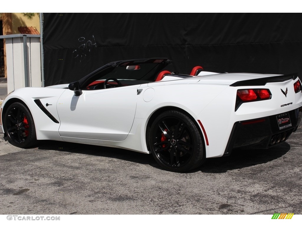 2015 Corvette Stingray Convertible Z51 - Arctic White / Adrenaline Red photo #65