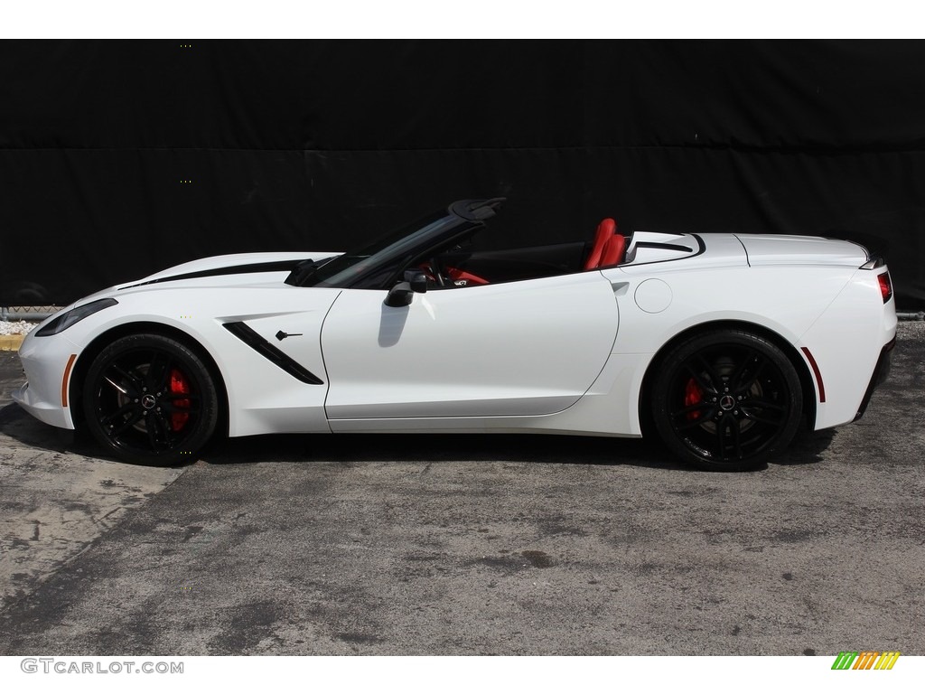 2015 Corvette Stingray Convertible Z51 - Arctic White / Adrenaline Red photo #68