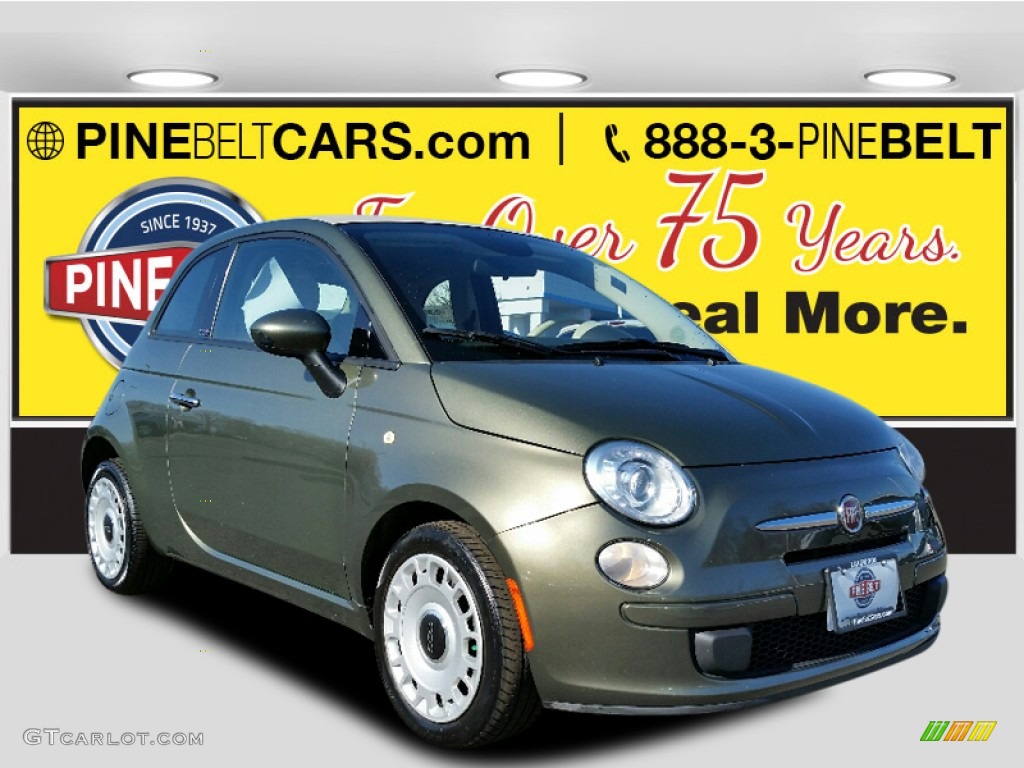 2013 500 c cabrio Pop - Verde Oliva (Olive Green) / Marrone/Avorio (Brown/Ivory) photo #1