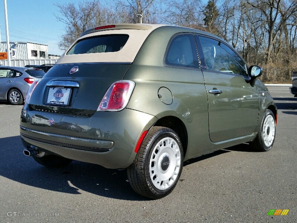 2013 500 c cabrio Pop - Verde Oliva (Olive Green) / Marrone/Avorio (Brown/Ivory) photo #4