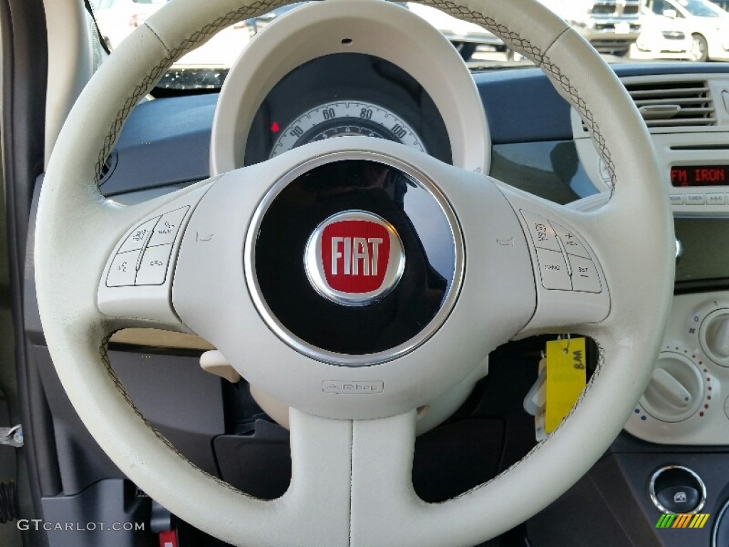 2013 Fiat 500 c cabrio Pop Marrone/Avorio (Brown/Ivory) Steering Wheel Photo #111374923