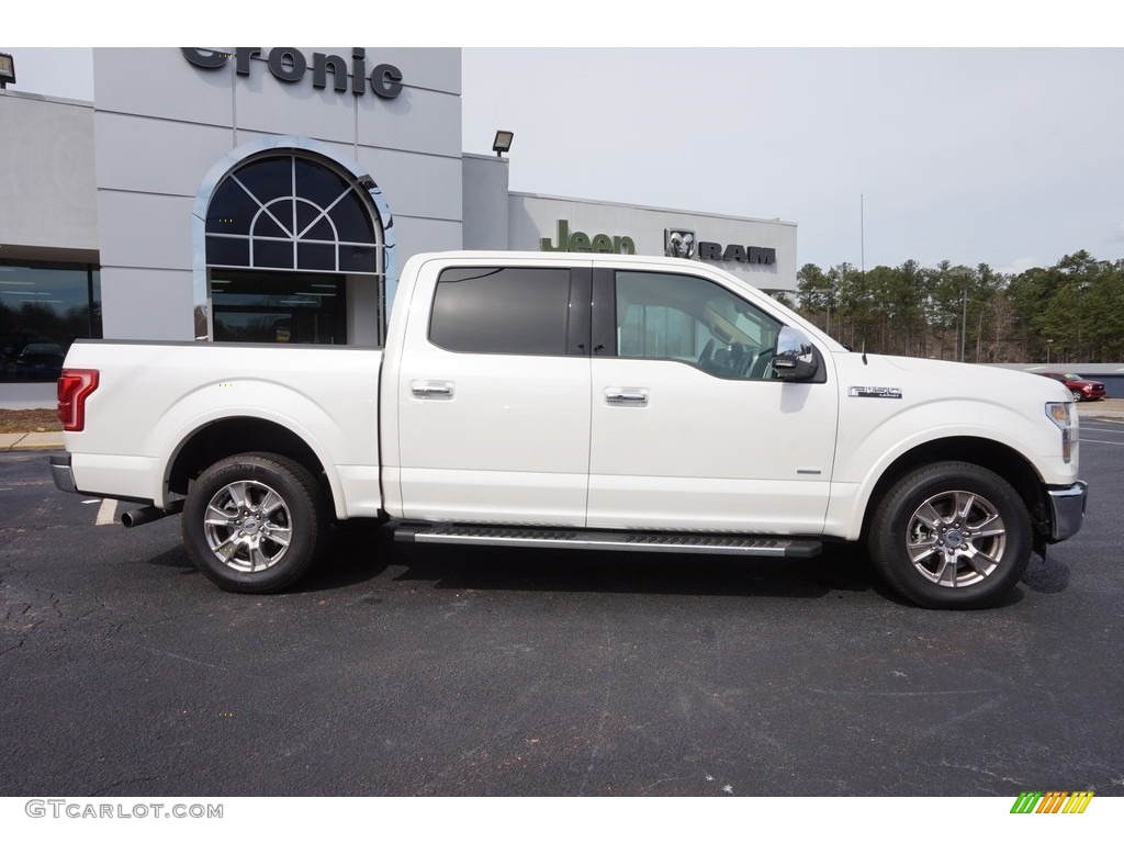 2015 F150 Lariat SuperCrew - Oxford White / Medium Light Camel photo #8