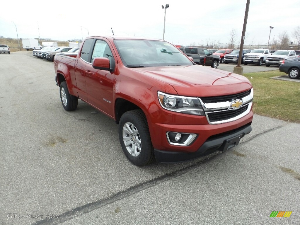 Red Rock Metallic 2016 Chevrolet Colorado LT Extended Cab 4x4 Exterior Photo #111389800
