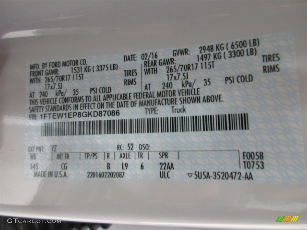 2016 F150 XL SuperCrew 4x4 - Oxford White / Medium Earth Gray photo #31