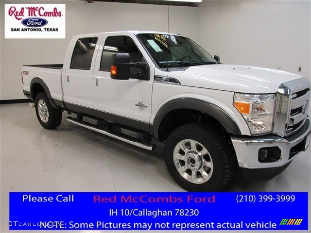 2016 F250 Super Duty Lariat Crew Cab 4x4 - Oxford White / Black photo #1