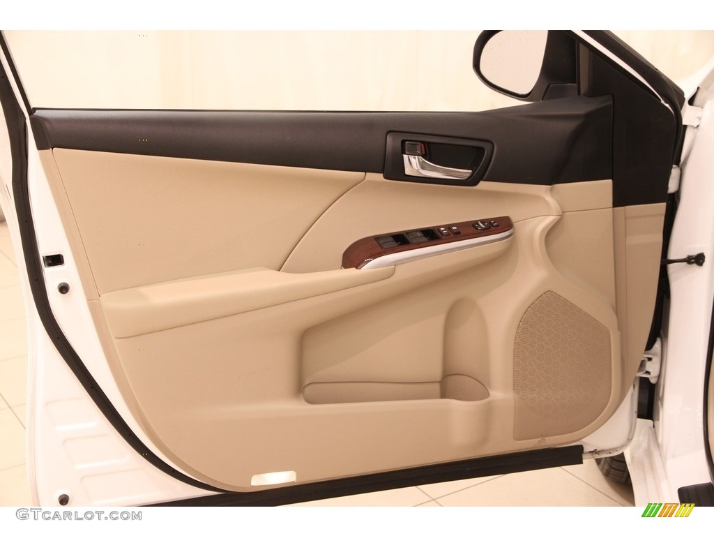 2012 Toyota Camry XLE V6 Ivory Door Panel Photo #111392857