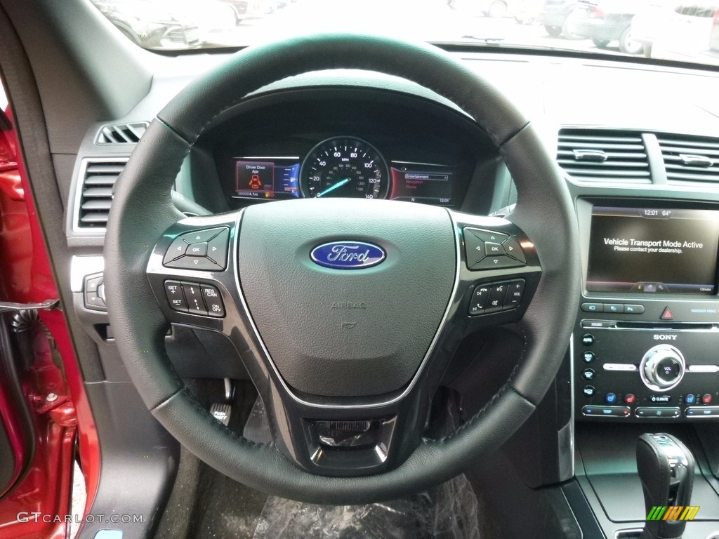 2016 Ford Explorer Limited 4WD Ebony Black Steering Wheel Photo #111400009