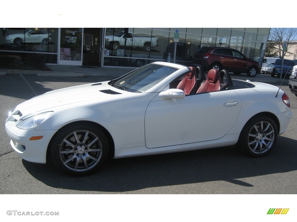 2007 SLK 350 Roadster - Arctic White / Red photo #6
