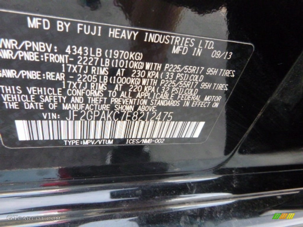 2014 XV Crosstrek 2.0i Limited - Crystal Black Silica / Black photo #15